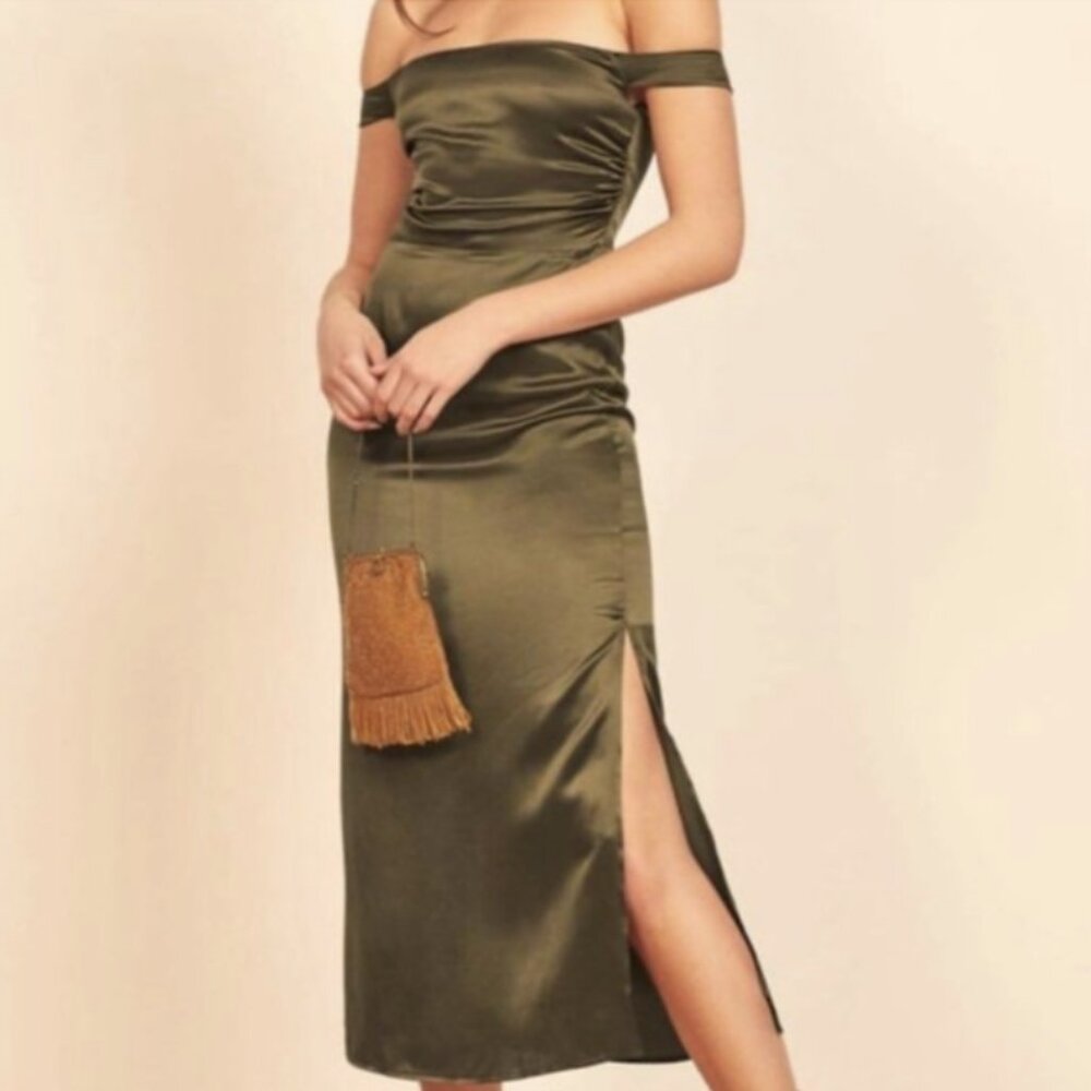 Reformation champagne dress